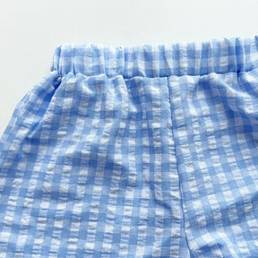 Conjunto Helena – Blusinha Xadrez com Botões + Calça Infantil Casual