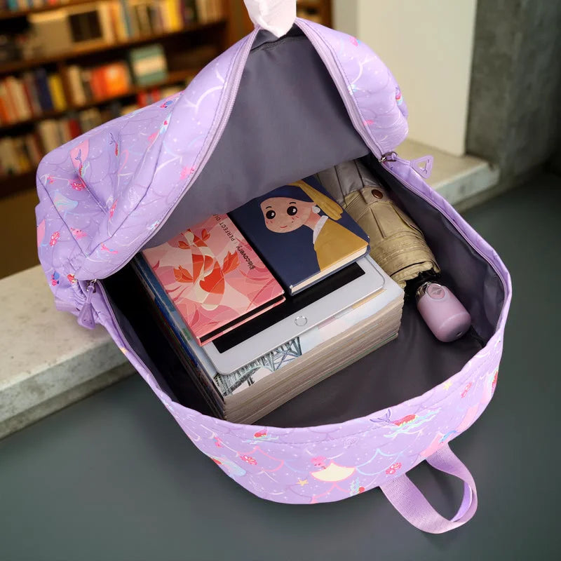 Mochila Stitch Escolar com Bolsa Tote e Estojo – Conjunto Leve, Grande Capacidade em Nylon para Escola, Trabalho e Viagens