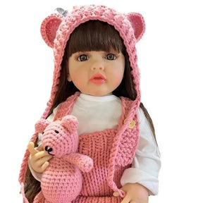 Boneca Reborn Realista 50cm Silicone Integral – Recém-Nascida Princesa, Toque Suave e Ideal para Presente