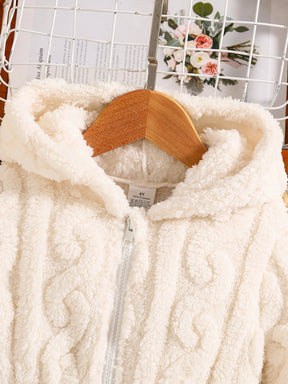 Casaco Infantil Feminino Listrado com Capuz