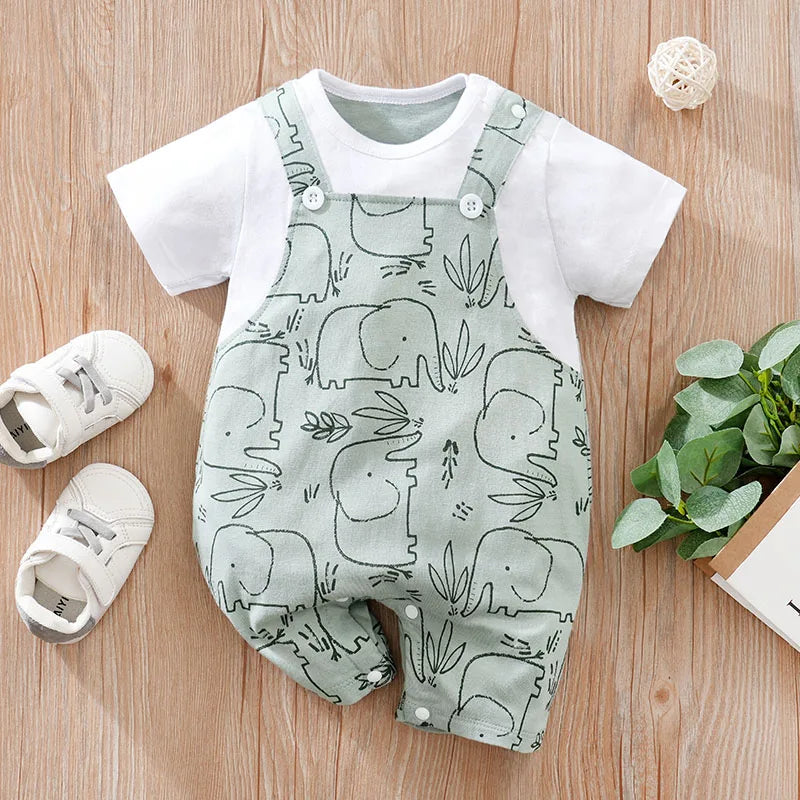 Body Bebê Verão Estampa Elefante