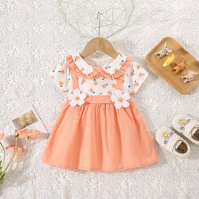 Vestido Floral Infantil com Gola Boneca – Lily