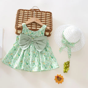 Conjunto Vestido + Chapéu Bebê – Flor de Verão