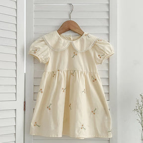 Vestido Princesa Infantil com Flores Bordadas