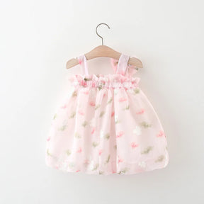 Vestido Bella – Vestido Regata com Laço Bordado em Tule