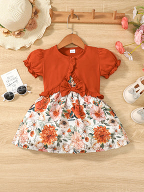 Vestido 2 Peças Laço Floral – Encanto de Verão