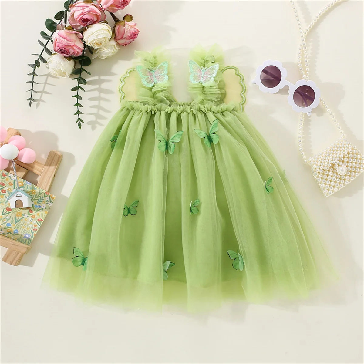 Vestido Sofia – Vestido Princesa com Alças de Borboleta e Tule
