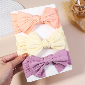 Kit 3 Peças de Faixas de Cabelo Tricotadas para Bebês – Turbante Elástico para Meninas e Crianças