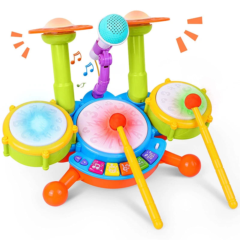 Bateria Musical Infantil com Microfone