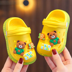 Clogs de Praia para Crianças – Chinelo Casual com Estampa de Personagens, Solado Macio, Antiderrapante e Respirável