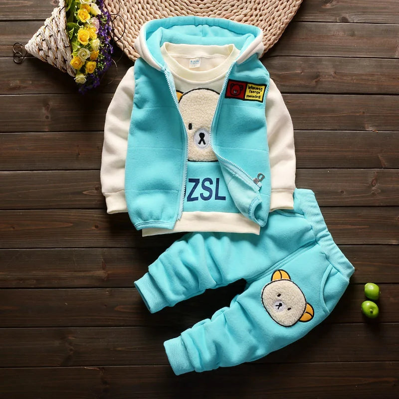 Roupa Infantil de Inverno 3 Peças em Flanela