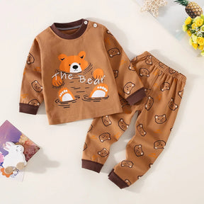 Pijama Infantil “Urso Fofo” – Conjunto de Algodão com Estampa de Urso e Letras