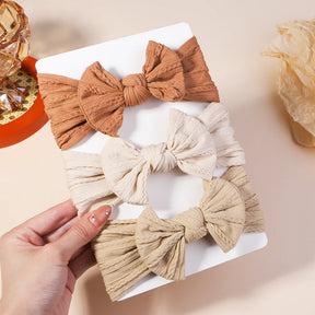 Kit 3 Peças de Faixas de Cabelo Tricotadas para Bebês – Turbante Elástico para Meninas e Crianças