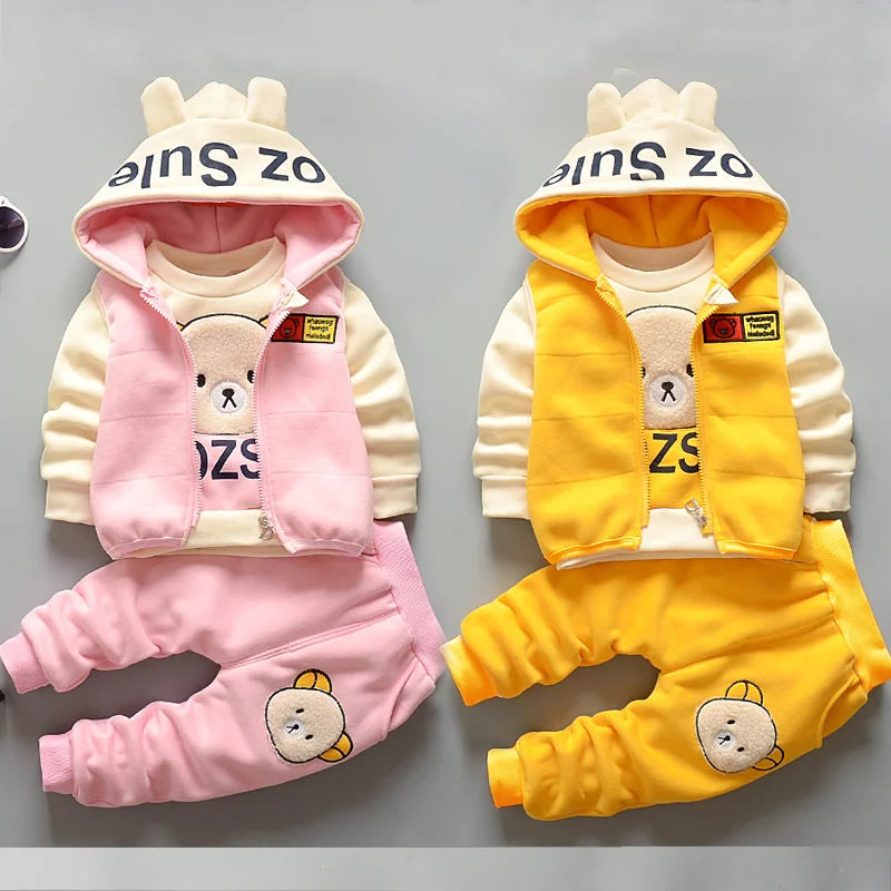 Roupa Infantil de Inverno 3 Peças em Flanela