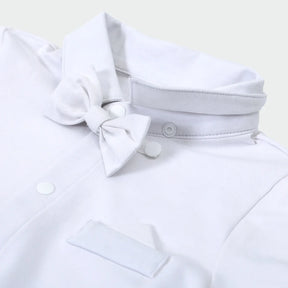 Conjunto Batizado Menino – Look Social com Suspensório e Gravata Borboleta