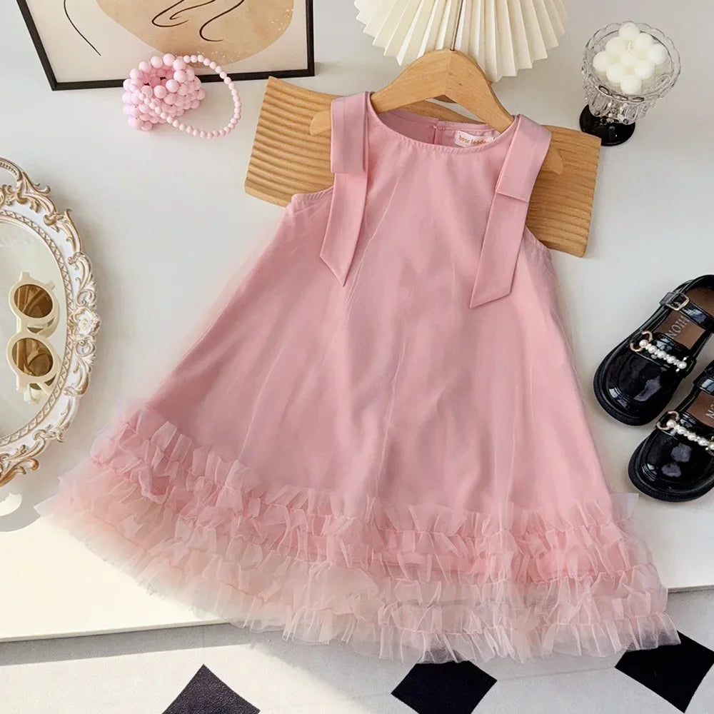 Vestido Princesa Rosa Sem Mangas