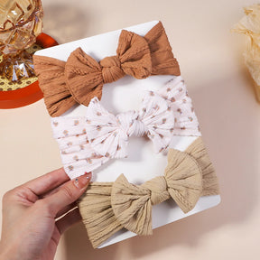 Kit 3 Peças de Faixas de Cabelo Tricotadas para Bebês – Turbante Elástico para Meninas e Crianças