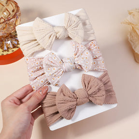 Kit 3 Peças de Faixas de Cabelo Tricotadas para Bebês – Turbante Elástico para Meninas e Crianças