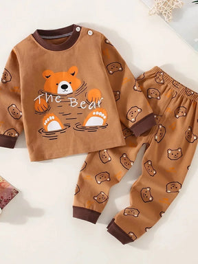 Pijama Infantil “Urso Fofo” – Conjunto de Algodão com Estampa de Urso e Letras