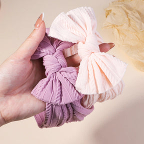 Kit 3 Peças de Faixas de Cabelo Tricotadas para Bebês – Turbante Elástico para Meninas e Crianças