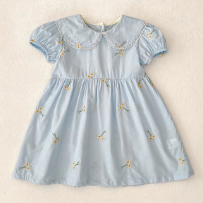 Vestido Princesa Infantil com Flores Bordadas