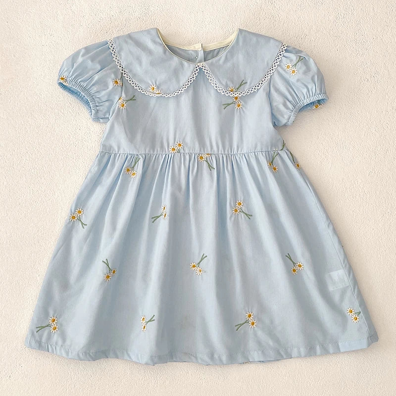 Vestido Princesa Infantil com Flores Bordadas