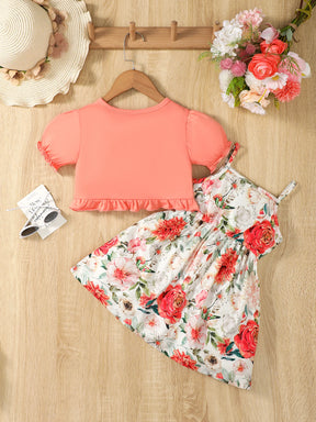 Vestido 2 Peças Laço Floral – Encanto de Verão