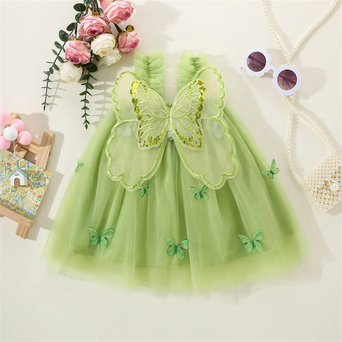 Vestido Sofia – Vestido Princesa com Alças de Borboleta e Tule