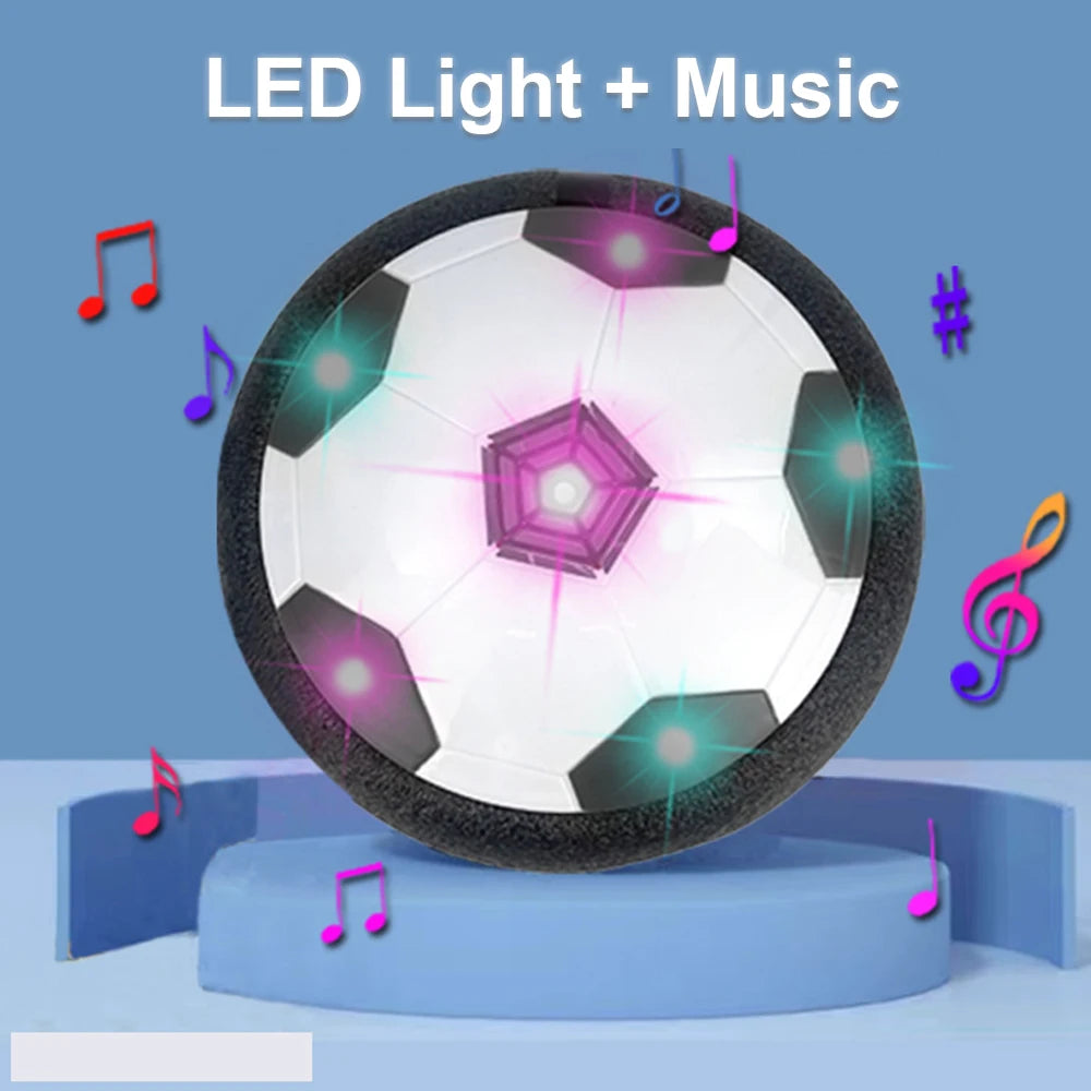 Bola de Futebol Flutuante com LED e Música – Brinquedo Esportivo Infantil para Jogar em Casa e ao Ar Livre
