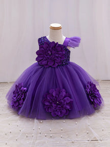 Vestido de Princesa  – Modelo Sem Manga com Borboletas 3D em Tule para Casamentos e Festas