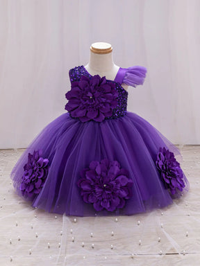 Vestido de Princesa  – Modelo Sem Manga com Borboletas 3D em Tule para Casamentos e Festas