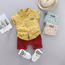 Conjunto Infantil Verão Camiseta de Algodão + Shorts 2 Peças - Rodrigo