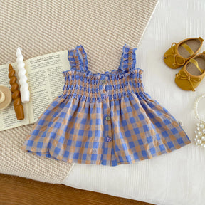 Conjunto Bebê Roxo Xadrez