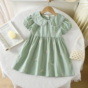 Vestido Princesa Infantil com Flores Bordadas