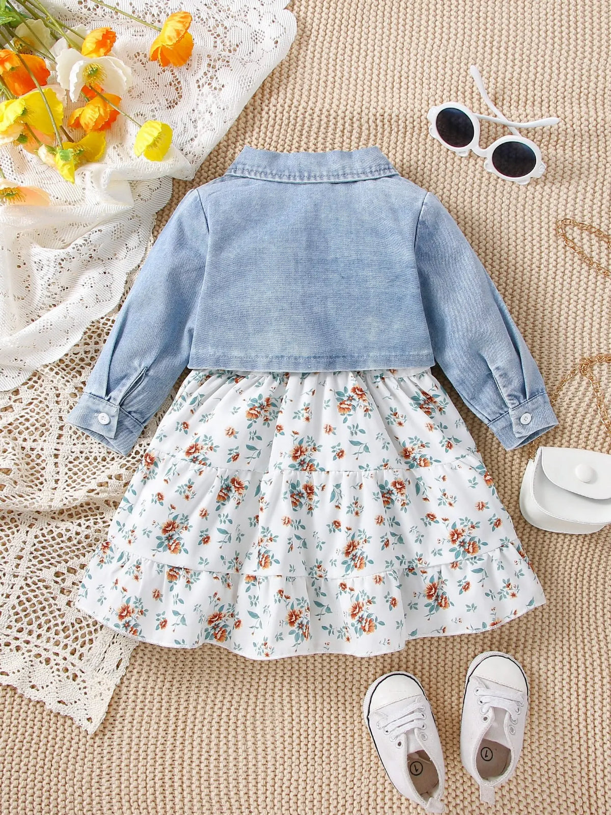Conjunto Denim Floral – Sofia