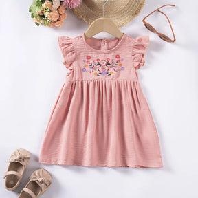 Vestido Infantil Bebê Algodão e Linho