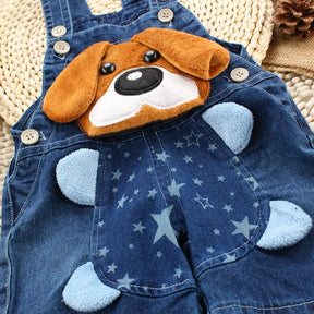 Macacão Infantil “Léo Jeans” – Jardineira Curta