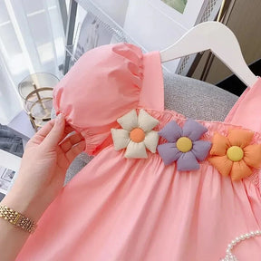 Vestido Princesa Infantil com Mangas Bufantes