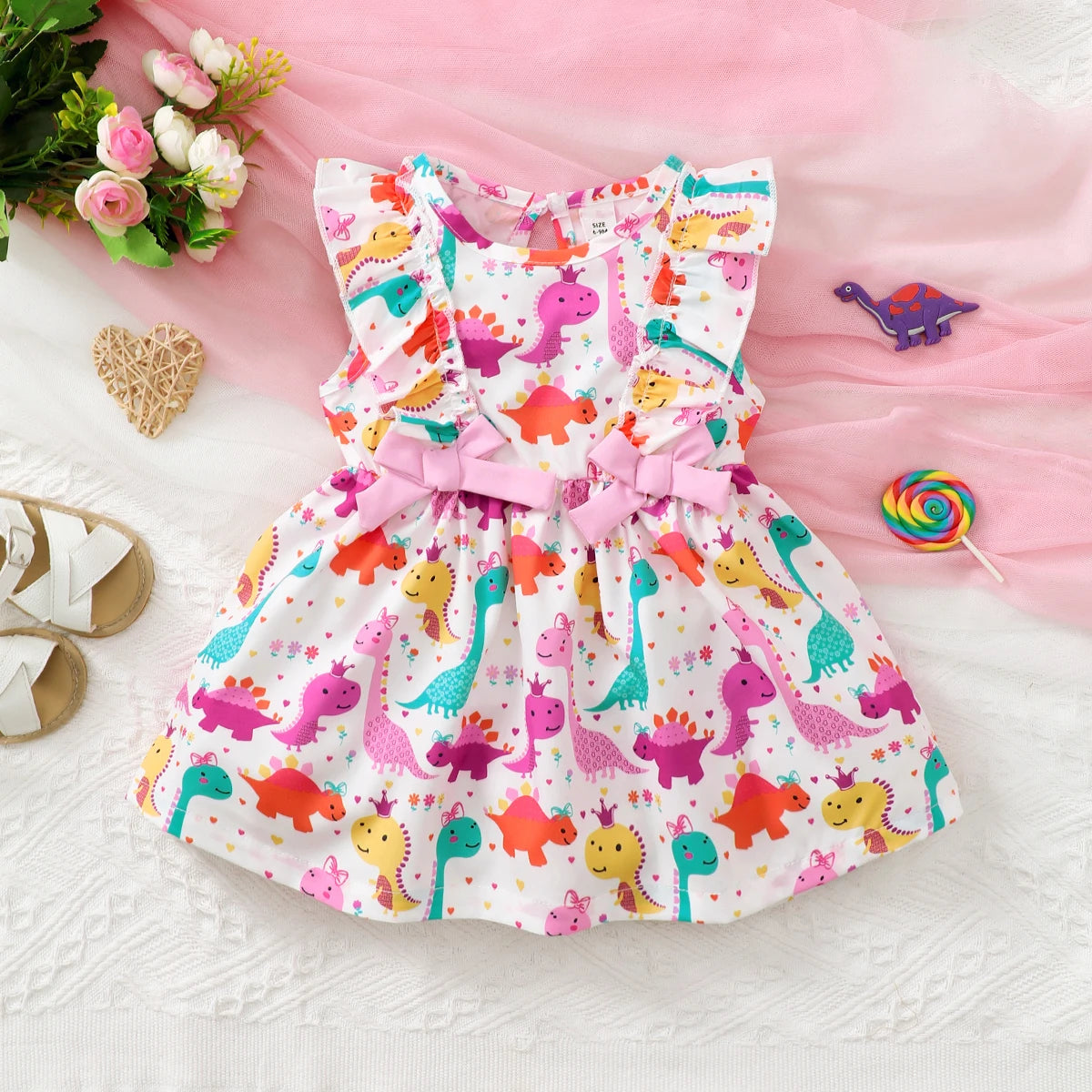 Vestido Infantil “Dino Divertido” – Sem Manga