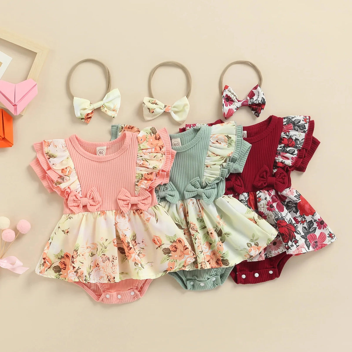 Conjunto Bebê Vestido Body + Faixa – Florença