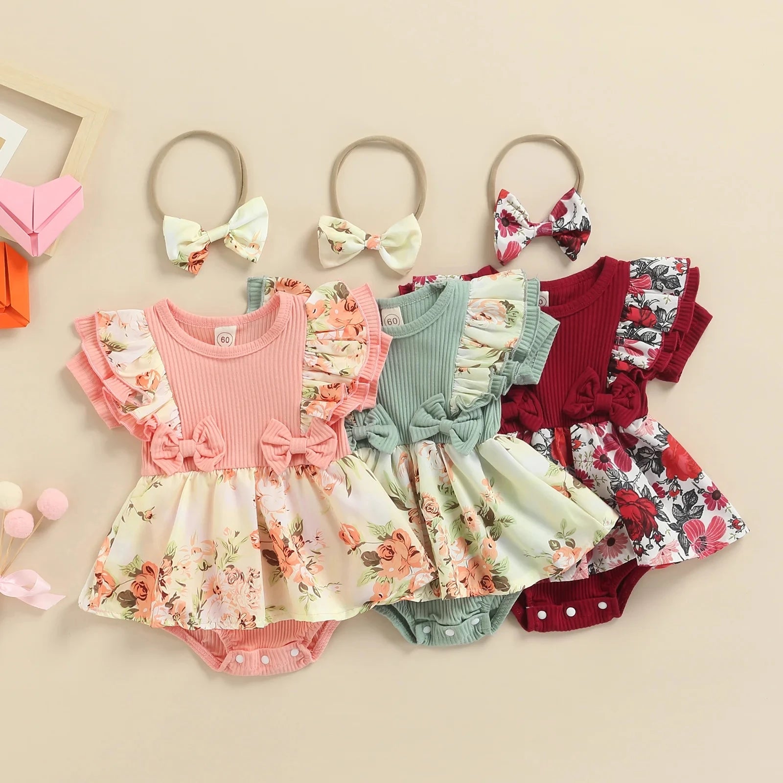 Conjunto Bebê Vestido Body + Faixa – Florença
