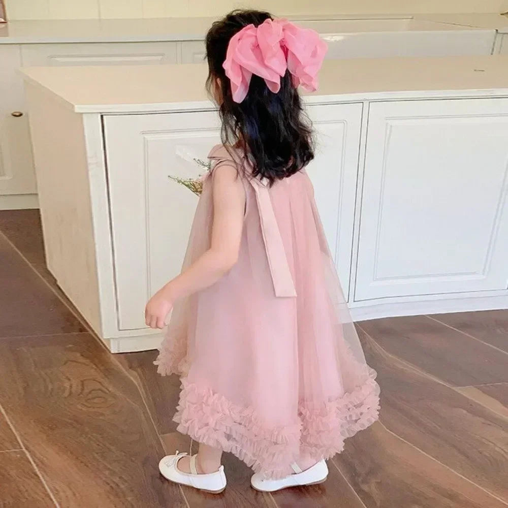 Vestido Princesa Rosa Sem Mangas