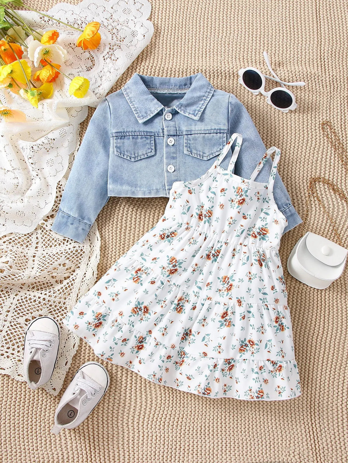 Conjunto Denim Floral – Sofia