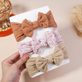 Kit 3 Peças de Faixas de Cabelo Tricotadas para Bebês – Turbante Elástico para Meninas e Crianças
