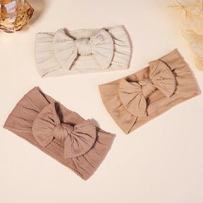 Kit 3 Peças de Faixas de Cabelo Tricotadas para Bebês – Turbante Elástico para Meninas e Crianças