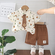 Conjunto Infantil Verão – Camiseta Cartoon + Shorts Jeans (2 peças)