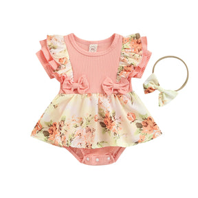 Conjunto Bebê Vestido Body + Faixa – Florença