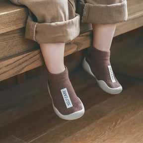 Meias-Calçados para Bebês – Botinhas Tricotadas com Solado de Borracha Macia para Meninos e Meninas