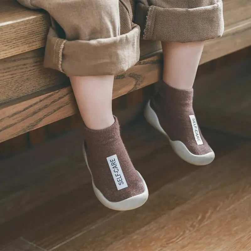 Meias-Calçados para Bebês – Botinhas Tricotadas com Solado de Borracha Macia para Meninos e Meninas