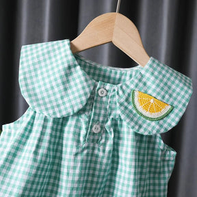 Conjunto Alice Xadrez com Bordado